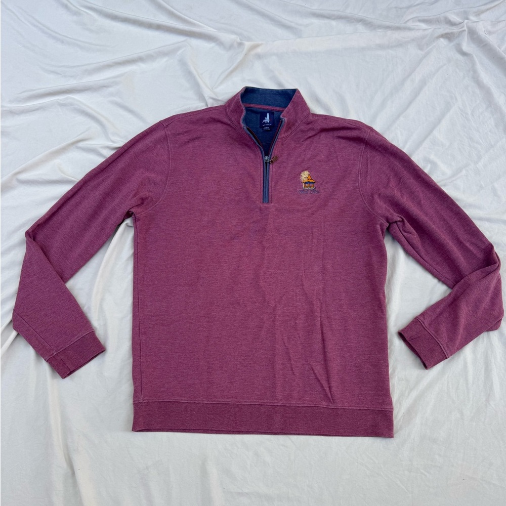 johnnie-O Men's Burgundy Zip-Up Sweater